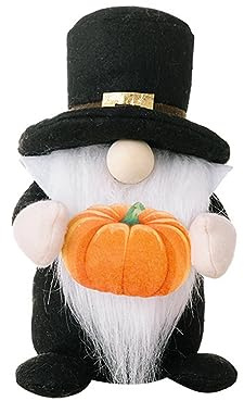 Paaruter 1 Piece Thanksgiving Day Harvest Festival Hugging Pumpkin Chef Hat Rudolph Doll Ornaments Fall Gnome Plush Doll Gifts Male
