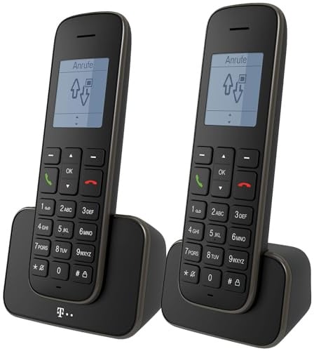 Telekom Sinus 207 Schnurlostelefon & Sinus 207 Pack Mobilteil I Telefon-Set, Festnetz-Telefon & Zusatz-Mobilteil I Fritz!Box-kompatibel I Großes Grafik-Display, strahlungsarm I Langlebiger Akku