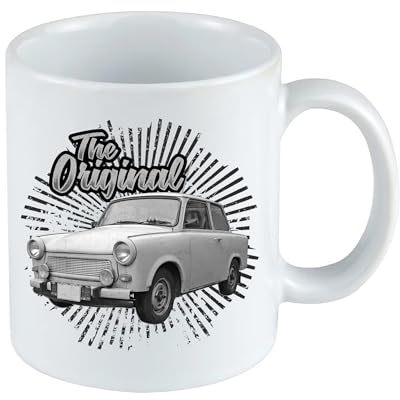 Trabant Tasse | DDR Nostalgie Kaffeetasse Teetasse Geschenk Ossi Trabi 601 600 Kübel Oldtimer Auto Kult Ostdeutschland Becher | M3 Weiß