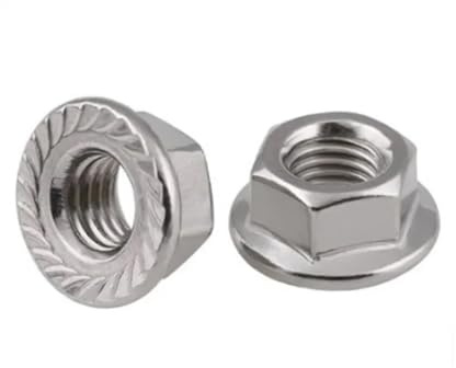 2-10 pezzi M4 M5 M6 M8 M10 M12 in acciaio inossidabile con filettatura inversa, dadi flangiati esagonali, dadi sinistri, inserto di bloccaggio a dentatura rotante(M6 10pcs)
