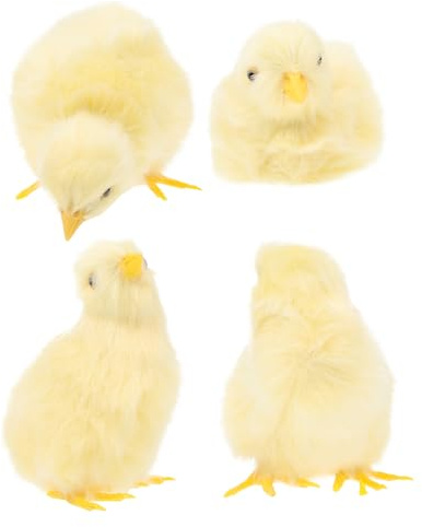 Toyvian 4er-Set Flauschige, Realistische Küken Als Osterdekoration: Realistische, Gelbe Plüschhühner Als Deko-Set für Frühling Und Ostern Einweihung.