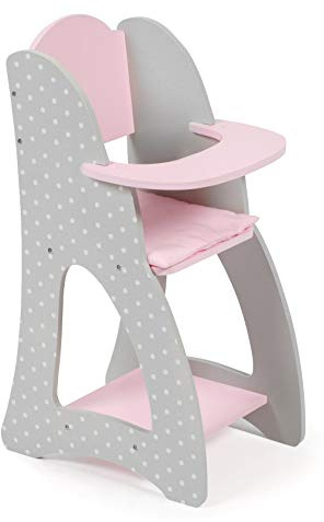 Bayer Chic 2000 Puppen-Hochstuhl Puntos Grey Holz Puppenstuhl grau | Puppenhochstuhl im Puntos Grey Design. Aus Holz mit weichem Sitzpolster. Für Puppen bis 46 cm. Maße 26,5x30x52 cm. 1,9 kg
