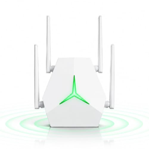 Répéteur WiFi 1167 Mbps Double Bande, Amplificateur de Signal WiFi Longue Portée 3 en 1 Répéteur/AP/Routeur, 2 Ports Ethernet, Indicateur LED et Alimentation Type-C