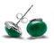 Jade Angel 925 Sterling Silber Ohrstecker mit ovalem Schliff, synthetischer grüner Onyx-Perle