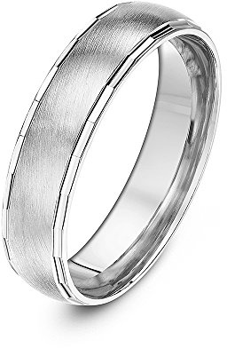 Theia Ehering 9 Karat Gelbgold oder Weißgold, massive Ovale Form, mattes Finish mit polierten facettierten Kanten, 4-7mm