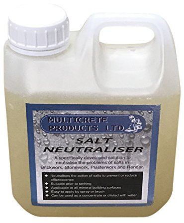Salt Neutraliser Antisulphate/Tanking/Treat Brick, Stone, Plasterwork, Render (1 Litre)
