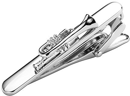 Beydodo Hochzeit Herren Krawattenklammer Edelstahl Jazz Musik Trompete Silber Krawattennadel für Männer