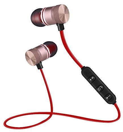 Tosuny Bluetooth 4.1 Kopfhörer In Ear, magnetisch Sport Headset mit Mikrofon 3 Stunden Spielzeit, federleicht für Handy(Gold)