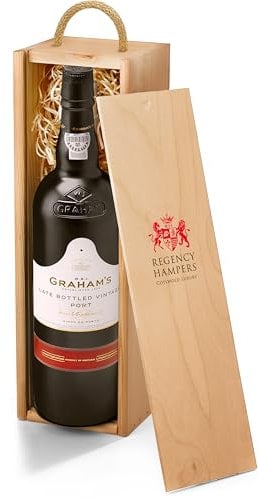 Luxury Port Gift Box - Grahams Late Bottled Vintage Ruby Port in Wooden Gift Box - Fortified Wine Hampers for Dad, from Regency Hampers