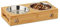 Relaxdays 10028859 écuelle pour Chiens, 2 gamelles de 300 ML, Bambou & Acier Inoxydable, HxLxP: 6,5x31,5x15 cm, Naturel/argenté, Bambou, INOX, Nature, Double
