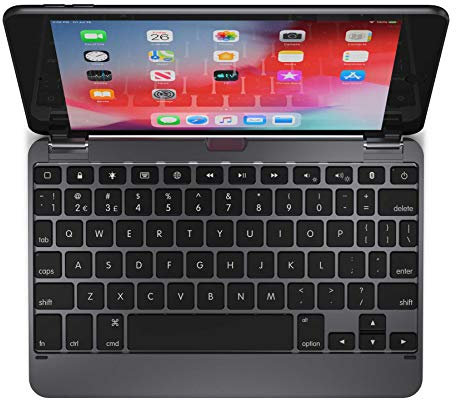 Brydge 7.9 Keyboard compatible with iPad Mini 4th and 5th Generation | Aluminum | Wireless | Rotating Hinges | 180 Degree Viewing (Space Gray)