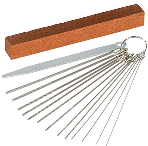DODUOS Lima per chitarra in acciaio inossidabile 13 dimensioni Aghi per lucidatura per chitarra Pietra per lucidare per chitarra Ripristina il tono o regola la distanza della corda della chitarra