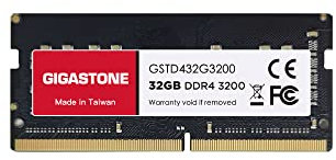 【DDR4 RAM Laptop Only】GIGASTONE 32GB DDR4 3200MHz (2933MHz or 2666MHz) PC4-25600 (PC4-23400, 21300) CL22 1.2V SODIMM 260 Pin Unbuffered Non ECC High Performance Notebook Memory Upgrade