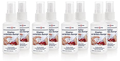 HANSE PRO Brillen-Reiniger, 8 x 50 ml I Brillen-Pflege I Reinigungs-Spray I schnelle und streifenfreie Reinigung von Brillen und Display-Oberflächen I ideal für unterwegs