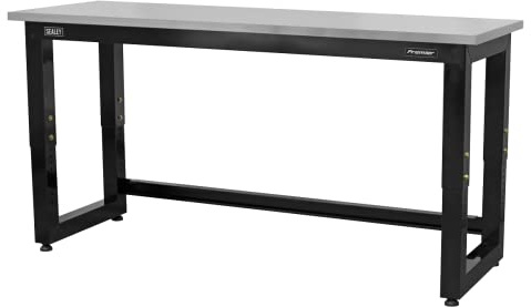 Sealey 1830mm Heavy-Duty Steel Adjustable Workbench with Stainless Steel Worktop - APMS23