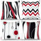 4er Set Kissenbezug 40x40 cm Dekorative Kissenhülle Modern Sofakissen Rote Schwarze Weiß Linien Abstrakt Kissen Samt Kissen Doppelseitiges Geometrisches Muster Zierkissen für Wohnzimmer, Schlafzimmer