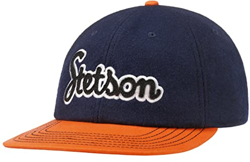 Stetson Soft Flat Brim Cap Modern Herren Herbst Winter Mehrfarbig Wollmischung dunkelblau One Size