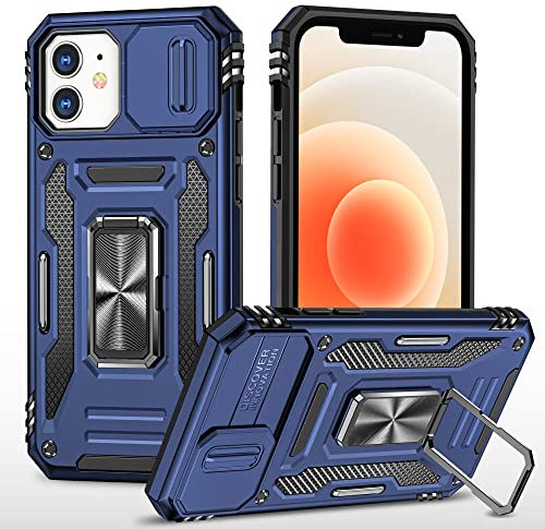 2NSPDRGNI Coque Compatible avec iPhone X/XS,Protection de la Caméra en PC Dur Anti-Chut Renforcée Case Armor Antichoc Bumper Housse Etui,Bleu