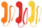 sourcing map 3 Pack 3.5mm Retro Telefonhörer Telefon Empfänger MIC Mikrofon Lautsprecher Antiempfänger für Mikrofon Lautsprecher Rot Orange Gelb