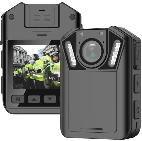 SRIKEKL Ultra HD 1440P Body Camera with Audio and Video,64GB Memory, 2.0 LCD, Built-in Battery Last 12 Hours Record, Night Vision,Wearable Mini Body Cam for Daily Record/Indoor/Outdoor/Law Enforcement