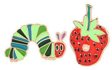 Erdbeere Raupe emaille pin Cartoon Anlage Tier abzeichen brosche Revers pin Denim Jeans hemd tasche Lustige Nette Schmuck Geschenk