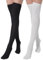 BABAHU Extra Long Cotton Thigh High Socks Over the Knee High Boot Stockings Cotton Leg Warmers (UK, Alpha, One Size, Regular, Regular, Black & Whtie)