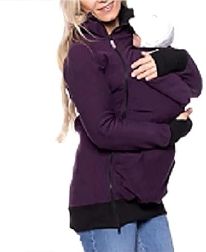 Babytrage-Hoodie-Jacke, Weich Und Bequem, 3-In-1-Känguru-Mantel Für Damen Mit Reißverschluss, Schwangeres Oberteil, Babytragen,006,XL