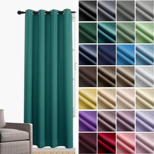 JRUI Rideau Occultant Lot de 1 à Oeillets, Rideau Anti Chaleur, Rideau de Fenetre, Rideau Opaque, Rideau Anti Bruit, Rideau Dressing, pour Chambre Salon Balcon, 200 x 200cm (L x H) Vert-2