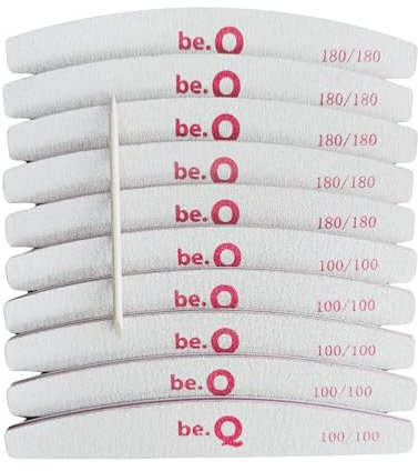 be.Q - Lima per Unghie 100 180-10 Pezzi - Doppia Faccia per Limatura Efficace - per Manicure e Pedicure