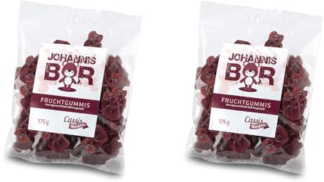 Fruchtgummi Schwarze Johannis-Bären | aus eigenem Direktsaft der Cassismanufaktur Danner | 2 x 175g | 2er-Set