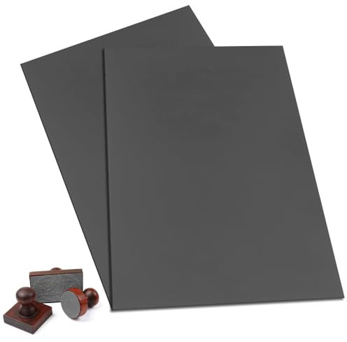 HEKOBAG 2 Stk Lasergummi Stempel Stempelgummi Laser Gummistempel 300 x 210 x 2,3mm Rubber Stamp Sheet Abriebfest Laser Gummi Blatt Stempelgummi zum Lasern für DIY Crafts Stamp Gravurmaschinen (Grau)
