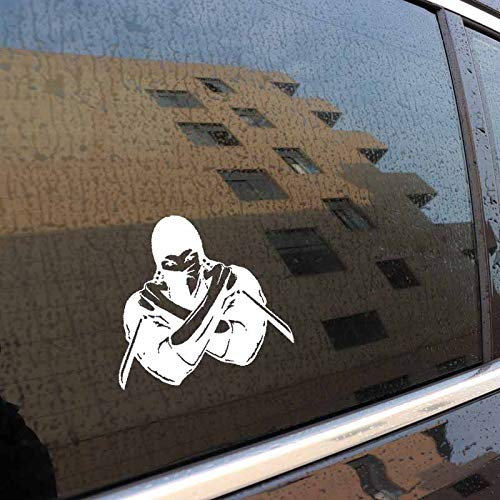 SANTPOT 3D Aufkleber Auto Fenster Aufkleber 17,8 cm * 16,5 cm A Brave Warrior Autoaufkleber Vinyl Aufkleber Schwarz Silber 2-teilig