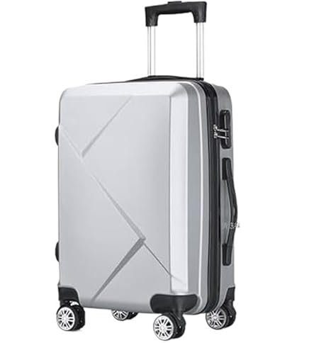 ASHSDI Koffer Reisekoffer Trolley Handgepäck-Hartschalenkoffer Mit Spinnerrädern Leichter Hartschalenkoffer Boardcase Handgepäck (Color : Sliver, Size : 24in)