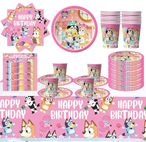 DecPtyTa Decoracion cumpleaños Vajilla Fiesta Platos Vasos Servilletas Manteles etc,Decoracion cumpleaños Adecuado para 20 personas (G)