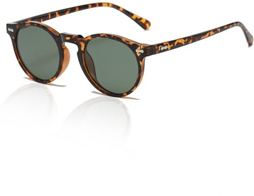 XITUADDA Polarisierte Runde Sonnenbrille Damen Herren Retro Klassische Acetat Rahmen Sonnenbrille UV400 Schutz