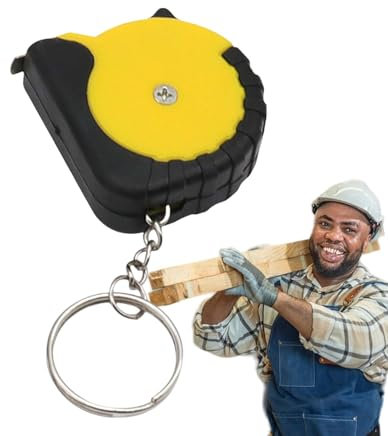Maßband aus weichem Stahl – 1 Meter Mini-Maßband mit automatischer Rückfederung und Doppelskala | Tragbarer einziehbarer Maßband-Schlüsselanhänger mit imperialer und metrischer Skala, ideal für Design