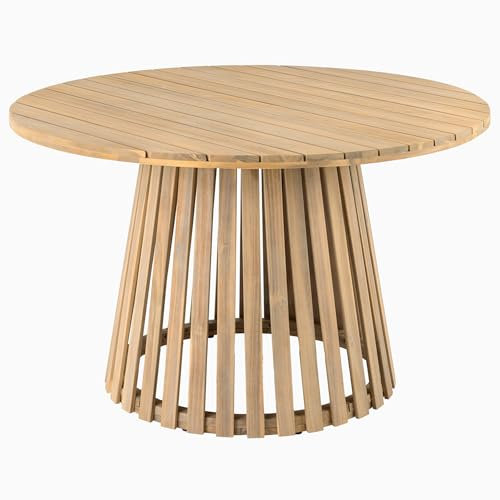 Riess Ambiente Runder Gartentisch KOPENHAGEN - 120cm - Natur Akazie Massivholz - Outdoor wetterfest