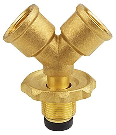 KESOTO Propane Gas Splitter for Propane Cylinder Bottle Adapter Hose Quick Connect Gas Adapter for Home Motorhome BBQ, Copper