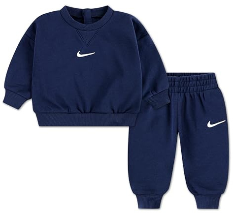 NIKE Baby Essential Fleece Crew Set, Midnight Navy, 6 Monate