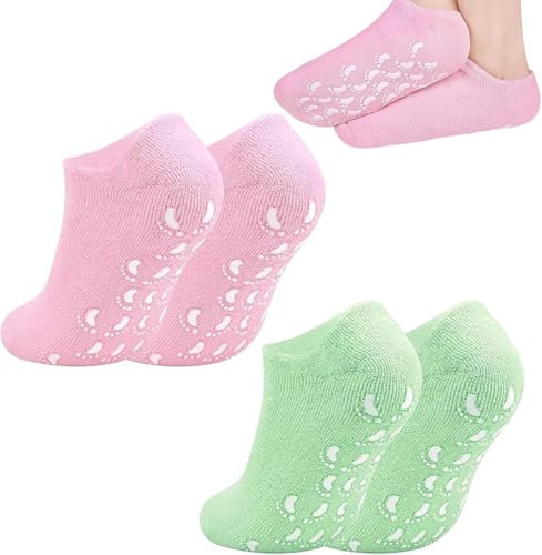 2 Paires de Chaussettes Hydratantes en Gel Doux pour les Pieds - Design Antidérapant - Hydratation et Confort pour Hommes et Femmes - Spa à Domicile