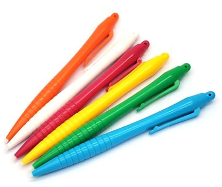 Lot de 6 stylets tactiles universels pour 3DS 2DS NDS DSi pour console Wii U Gamepad 3DS/2DS XL LL NDSi DS Lite Stylet tactile résistif en plastique coloré + clip (6 couleurs)