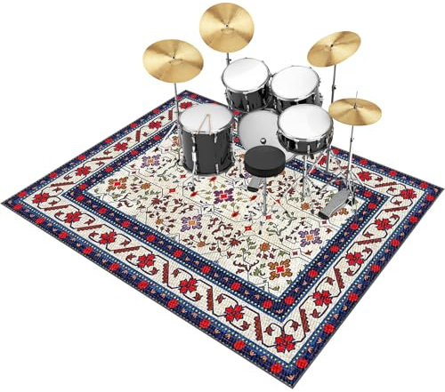 Tehocwiz 150 x 120 cm Schlagzeugteppich Professionelles rechteckiges Elektronisches Jazz Schlagzeug Kit für Bass Drum Snare Drum und andere Instrumente Teppich rutschfeste Schallschutzteppich