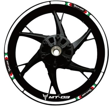 Felgennabe Reflektierende Aufkleber Streifen Aufkleber Passend Für MT 03 Motorrad Felgenaufkleber(Colorful n)