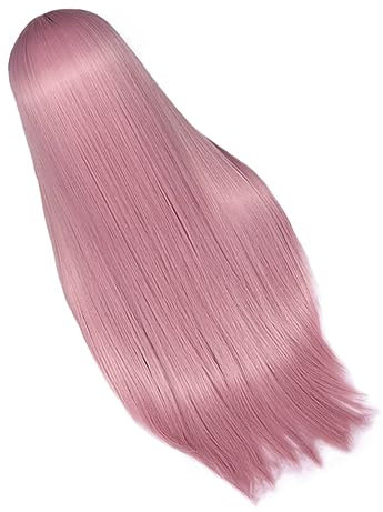 Vaguelly Peluca Larga y Sintética De Color Rosa Pastel Peluca Natural Para Mujeres y Niñas Para Disfraces y Eventos