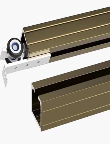 Kit de quincaillerie for porte coulissante en aluminium for armoire, placard, convient aux portes coulissantes, aux roues suspendues, aux accessoires de roues de piste(120cm/47in)