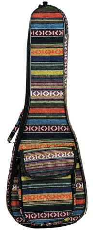 Qusedwey Soft Thick Cotton Padded 23 Inch Concert Ukulele Bag with Adjustable Straps Case