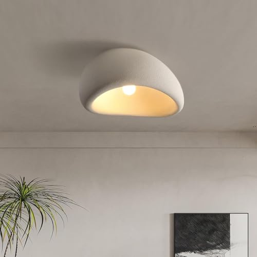 CNMKLM Moderne Deckenleuchte - Deckenlampe Im Japanischen Wabi-Sabi-Stil | Lampenschirm aus Polyethylen, E27-Sockel, Für Wohnzimmer, Schlafzimmer, Esszimmer, Innenbeleuchtung (20 * 15 * 11CM)