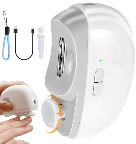 Electric Nail Clippers,Suitable for Wide or Thick Nails,2 in 1 Portable Automatic Nail Trimming Polisher with Lighting & 2 Speed-Settings, Fingernail Trimmer with Type-C Charging Port