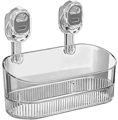 ETUCYNG Étagère Ventouse Lavabo Étagère Ventouse Salle De Bain 32 * 40 Cm Support Rangement Douche sans Percage Support Lavabo Cuisine Porte Savon Brosse Soin Peau Éponge Produits Hygiène