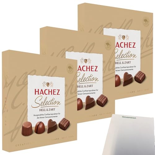 usy Bundle für Hachez Schokolade Selection Hell & Zart 3er Pack (3x125g Packung) + usy Block